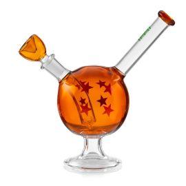 Hemper Wish Ball Water Pipe, Orange/Clear, 7in