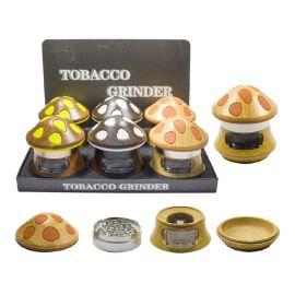 Herb 4-piece Grinder, 63 mm, Wooden Mushroom