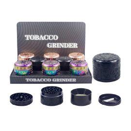 Herb 4-piece Grinder, 52 mm, Engraved Leaf