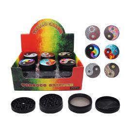 Herb 4-piece Grinder, 50 mm, Black Yinyang