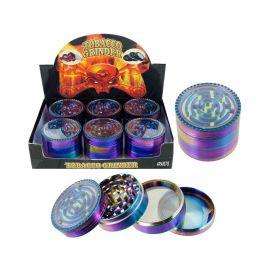 Herb 4-piece Grinder (6CT), 60 mm, Rainbow Maze Top