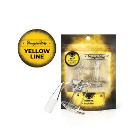 Honeybee Herb Yellow Line Beehive 90 Degree Banger, 14mm