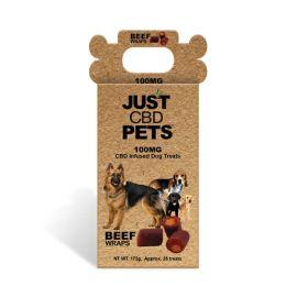 Just CBD Dog Treats, Beef Wraps, 100 mg