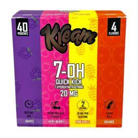 Kream 7-OH Kratom Quick Kick Instant Mix Powder (40CT), Assorted Flavors, 20 mg