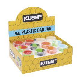 KushRX Plastic Dab Jar with Silicone Top (36CT), 7 mL