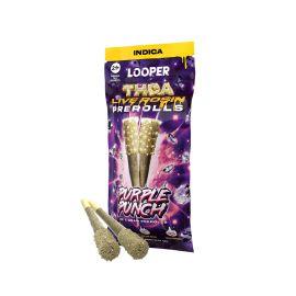 Looper THCA Live Rosin Prerolls- 2PK, Purple Punch (Indica), 1 g