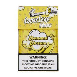 Loose Leaf Natural Leaf Cigar Wraps- 5PK (8CT), Banana Dream, Mini