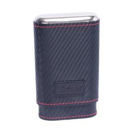 Lucienne Cedar Lined Cigar Case, Black Carbon Fiber