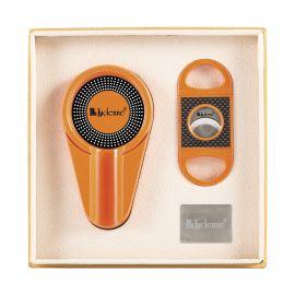 Lucienne Metallic Cigar Cutter & Ashtray Set, Orange