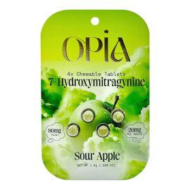 OPiA 7-OH Kratom Chewable Tablets- 4PK (10CT), Sour Apple, 80 mg