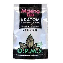 OPMS Silver Kratom Capsules, Green Vein Maeng Da, 120PK