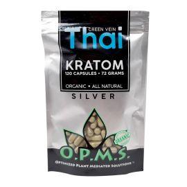 OPMS Silver Kratom Capsules, Green Vein Thai, 120PK