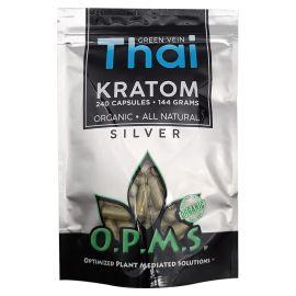 OPMS Silver Kratom Capsules, Green Vein Thai, 240PK