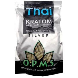 OPMS Silver Kratom Capsules, Green Vein Thai, 480PK
