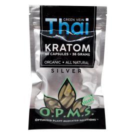 OPMS Silver Kratom Capsules, Green Vein Thai, 60PK