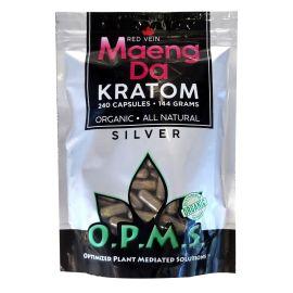 OPMS Silver Kratom Capsules, Red Vein Maeng da, 240PK