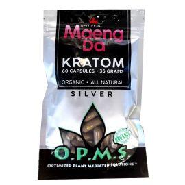 OPMS Silver Kratom Capsules, Red Vein Maeng da, 60PK