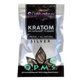 OPMS Silver Kratom Capsules, Red Vein Sumatra, 120PK