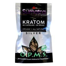 OPMS Silver Kratom Capsules, Red Vein Sumatra, 60PK