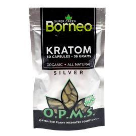 OPMS Silver Kratom Capsules, Super Green Borneo, 60PK