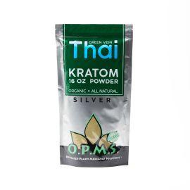 OPMS Silver Kratom Powder, Green Vein Thai, 16OZ