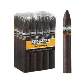 Cuban Rounds Cigar Box (20CT), Maduro, Torpedo 6 x 52