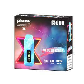 Ploox X by Luxpodz Portable Hookah Disposable (5CT), Blue Razz Ice, 5%