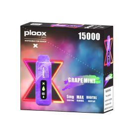 Ploox X by Luxpodz Portable Hookah Disposable (5CT), Grape Mint, 5%
