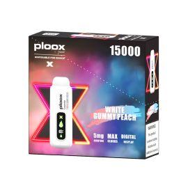 Ploox X by Luxpodz Portable Hookah Disposable (5CT), White Gummy Peach, 5%
