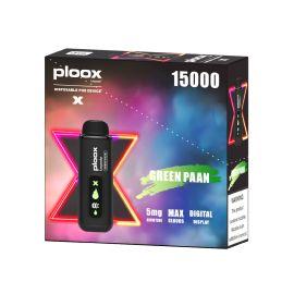 Ploox X by Luxpodz Portable Hookah Disposable (5CT), Green Paan, 5%