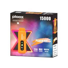 Ploox X by Luxpodz Portable Hookah Disposable (5CT), Peach Ice, 5%