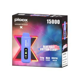 Ploox X by Luxpodz Portable Hookah Disposable (5CT), Blue Razz Cotton Candy, 5%