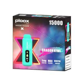 Ploox X by Luxpodz Portable Hookah Disposable (5CT), Dragon Kiwi, 5%