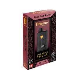Pressure LA THCA Live Rosin Disposable (5CT), Rose Gold Rackz (Sativa), 3.5 g