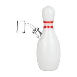Pulsar Bowling Pin Glass Dab Rig, White, 7.75 in