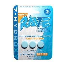Rave Kratom 7-OH "Fast Acting" Tablets- 3PK (10CT), Natural, 40 mg