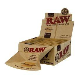 RAW Rolling Papers Display Box, Organic Hemp Artesano, King Slim