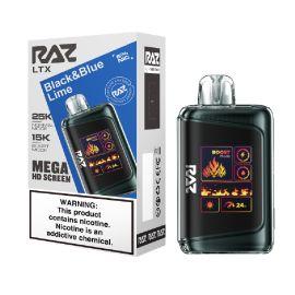 RAZ LTX 25K Disposable (5CT), Black & Blue Lime (Limited Edition), 5%