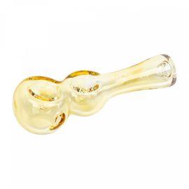 Red Eye Glass Twice Baked Hand Pipe, Color Changing, 4.5 in