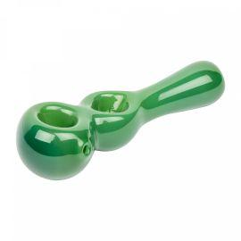 Red Eye Glass Twice Baked Hand Pipe, Jade Green, 4.5 in