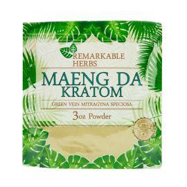 Remarkable Herbs Kratom Powder, Green Vein Maeng Da, 3 oz