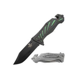 Snake Eye Tactical Spring Assist 3.5in Knife, Green, 8in