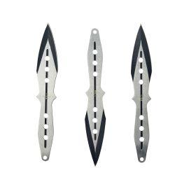 Snake Eye Throwing Knife Set, Silver Black