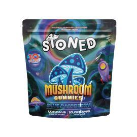 STONED Amanita Muscaria Gummies- 10PK, Blue Raspberry Rings, 10000 mg