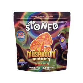 STONED Amanita Muscaria Gummies- 10PK, Peach Rings, 10000 mg