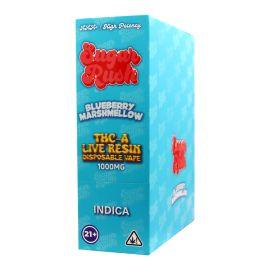 Sugar Rush THCA Live Resin Disposable (5CT), Blueberry Marshmallow (Indica), 1 g
