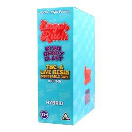 Sugar Rush THCA Live Resin Disposable (5CT), Kiwi Berry Blast (Hybrid), 1 g