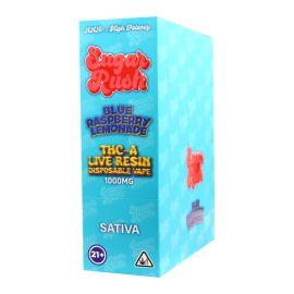 Sugar Rush THCA Live Resin Disposable (5CT), Blue Raspberry Lemonade (Sativa), 1 g