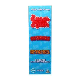 Sugar Rush THCA Live Resin Prerolls, Gushers (Indica), 5g