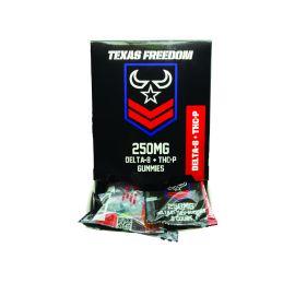 Texas Freedom CBD D8 + THCP Gummies Display- 5PK (30CT), Mix Flavors, 250 mg